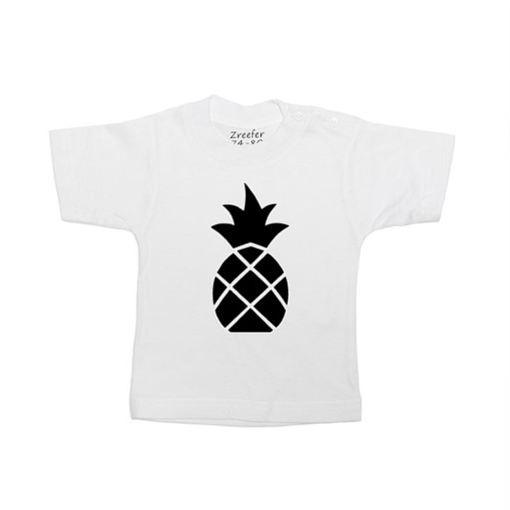 kinderkleding t-shirt wit ananas