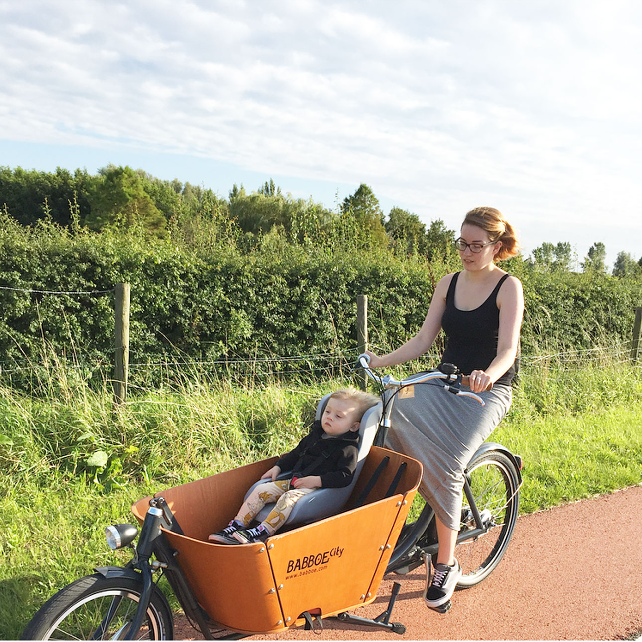 Babboe City bakfiets testen - fietsen in de Haarlemmermeer