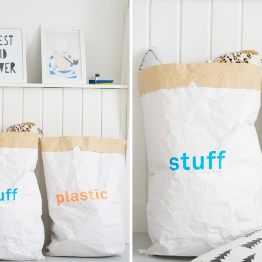 paperbags - speelgoed opbergen - paper bags van kolor