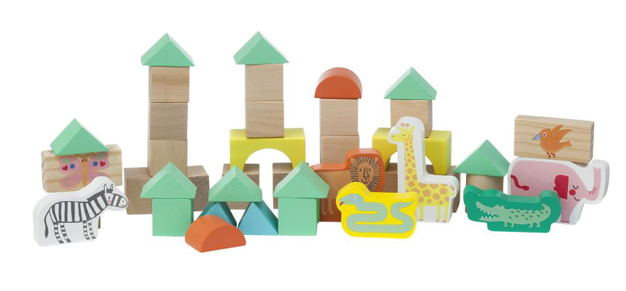 hema houten speelgoed houten blokken dieren