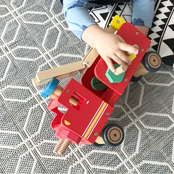 hema houten speelgoed houten constructie-auto