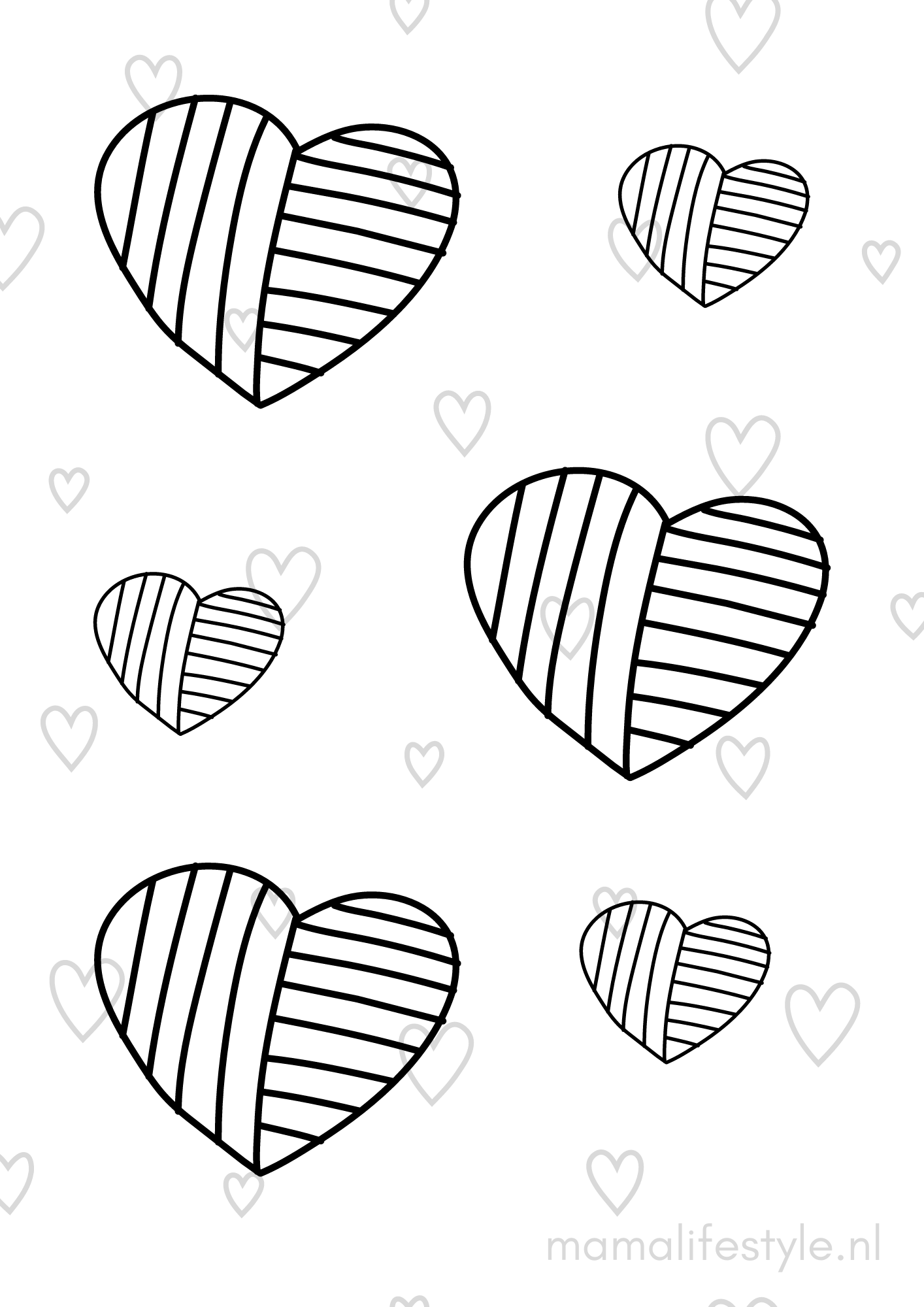 MML valentijnsdag printable kleurplaat hartjes